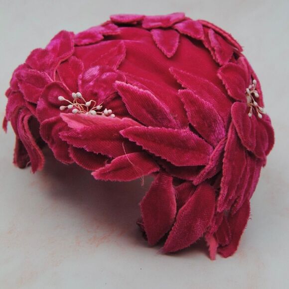 Vintage Red Floral Women's Hat - Picture 3 of 9